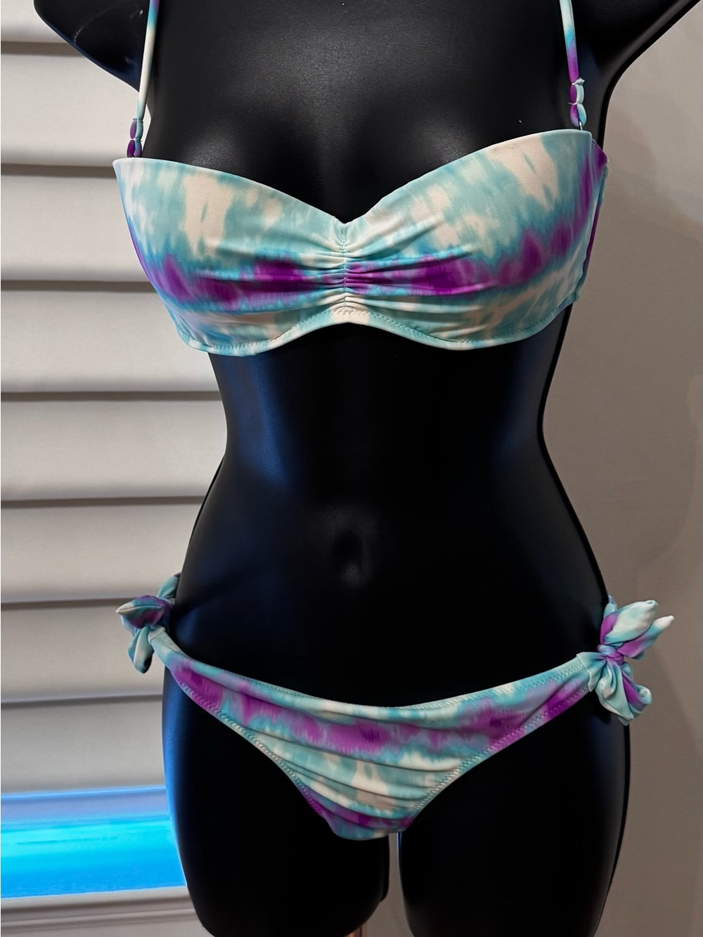 Victoria's Secret  TIE DYE Bandeau Molded Cup Bikini Set 34C Top S Bottoms